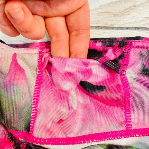 ATHLETA Chaturanga Bloom Floral Rose Leggings Pink Grey Small - Picture 14 of 15